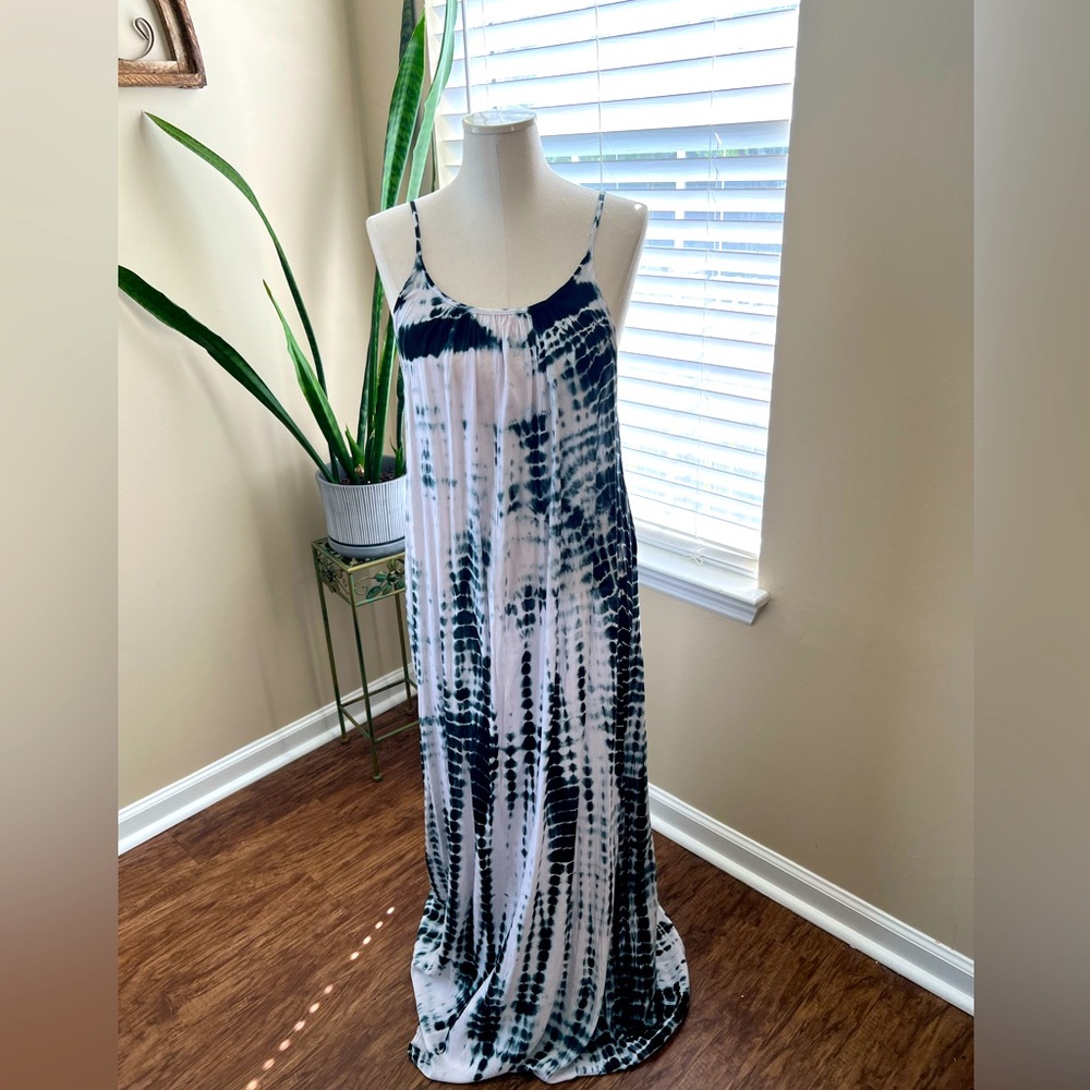 RAVIYA Tie-Dye Boho Maxi Dress (Large)